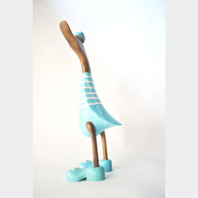 Stripe Light Blue bamboo duck, duck decoration, bamboo craft, bamboo duck, duck handmade, duck ornaments | Free Shipping